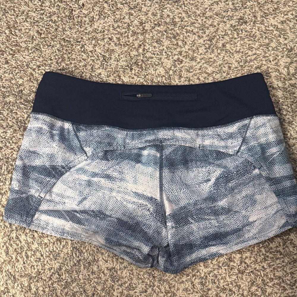 Lululemon Blue and White Women's running Shorts